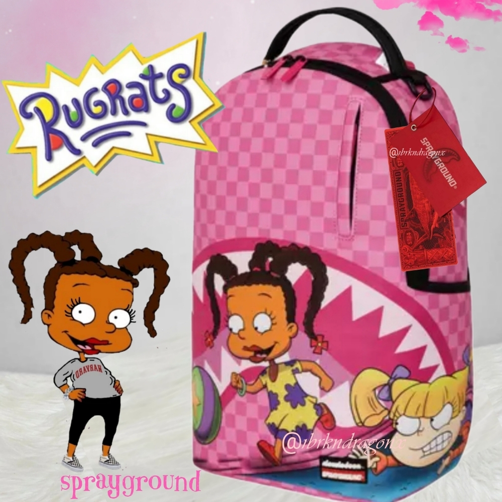 Sprayground Rugrats Susie Carmichael All Pink Checkered Backpack Brand New Fab - Picture 7 of 12